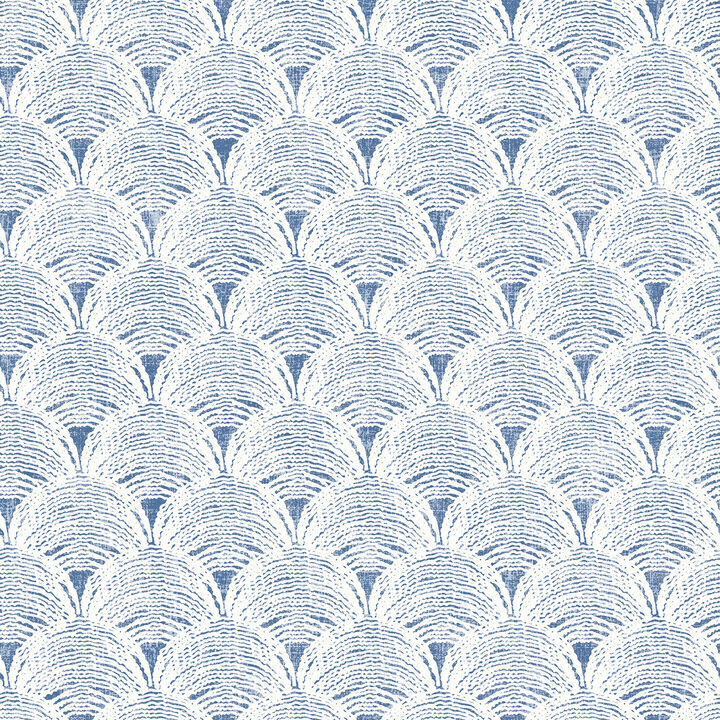 Santiago Blue Scalloped Wallpaper