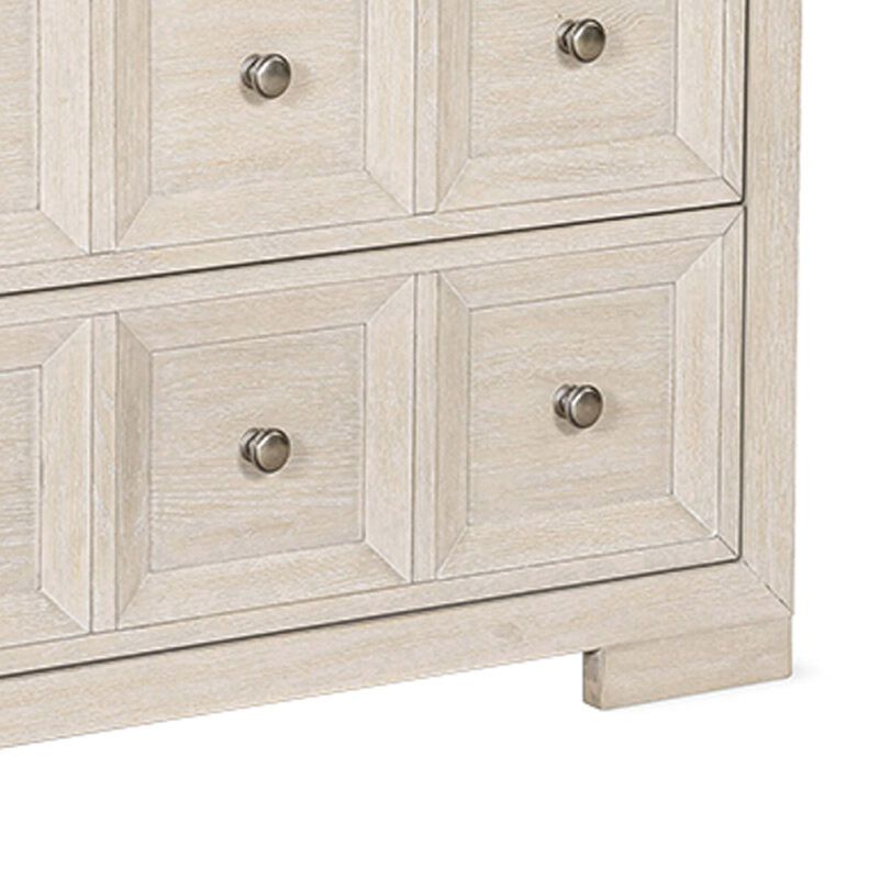 Kizie Oversized Nightstand, USB A-C, 2 Drawers, Bronze, Beige, 38 Inch