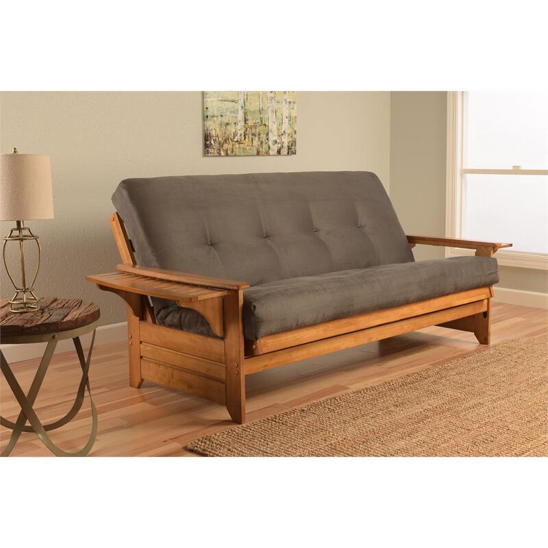 Phoenix Frame-Butternut Finish-Suede Gray Mattress