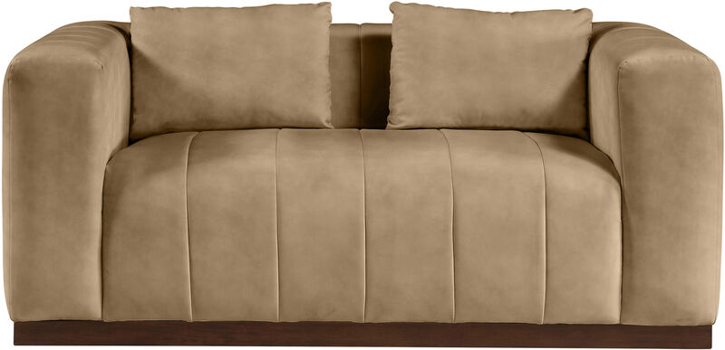 Meridian Furniture Mallina Tan Vegan Leather Loveseat