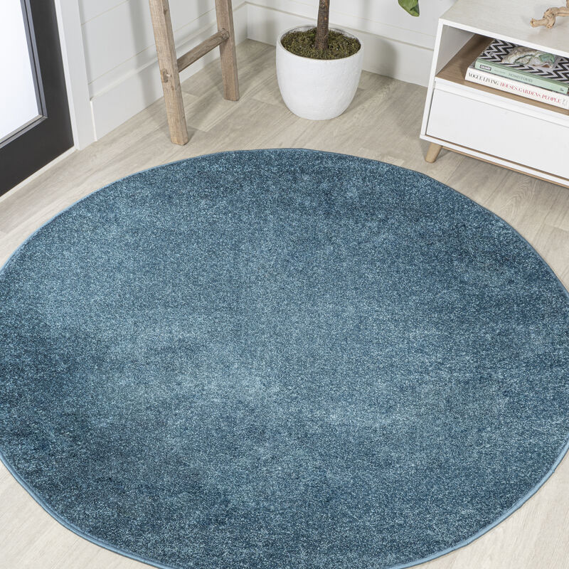 Haze Solid Low Pile Round Area Rug