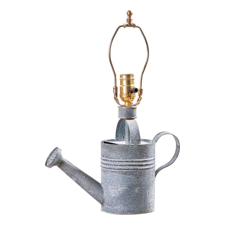 Irvins Country Tinware Watering Can Lamp Base In Weathered Zinc