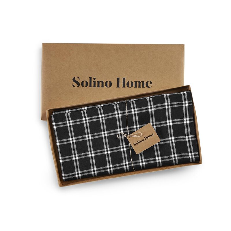 Solino Home 100% Pure Linen Table Throw - Marseille Plaid