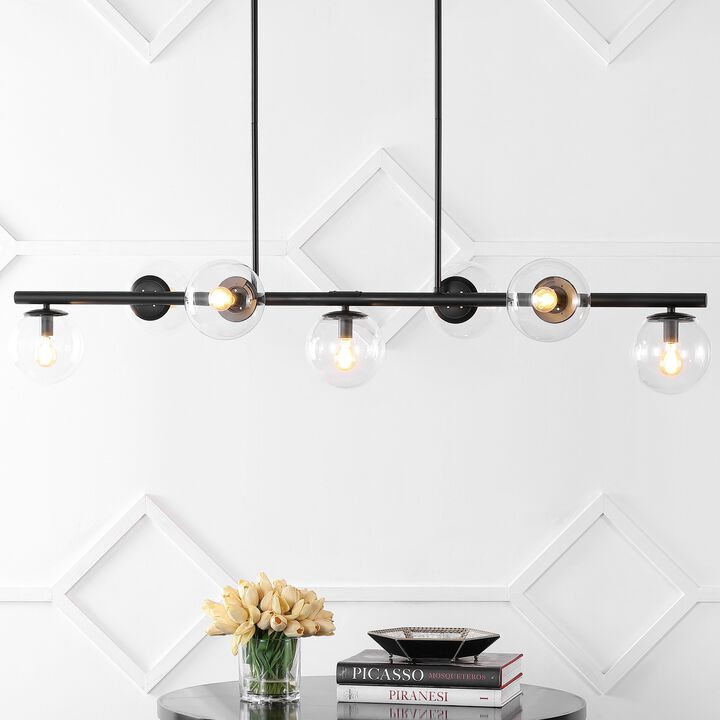 Luca Parisian Modern Glam Iron Globe Linear LED Pendant