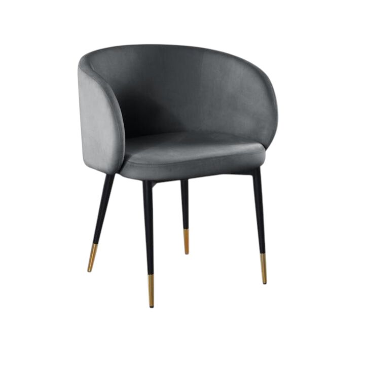 Hemingway Velvet Upholstered Side Chair in Gray Velvet