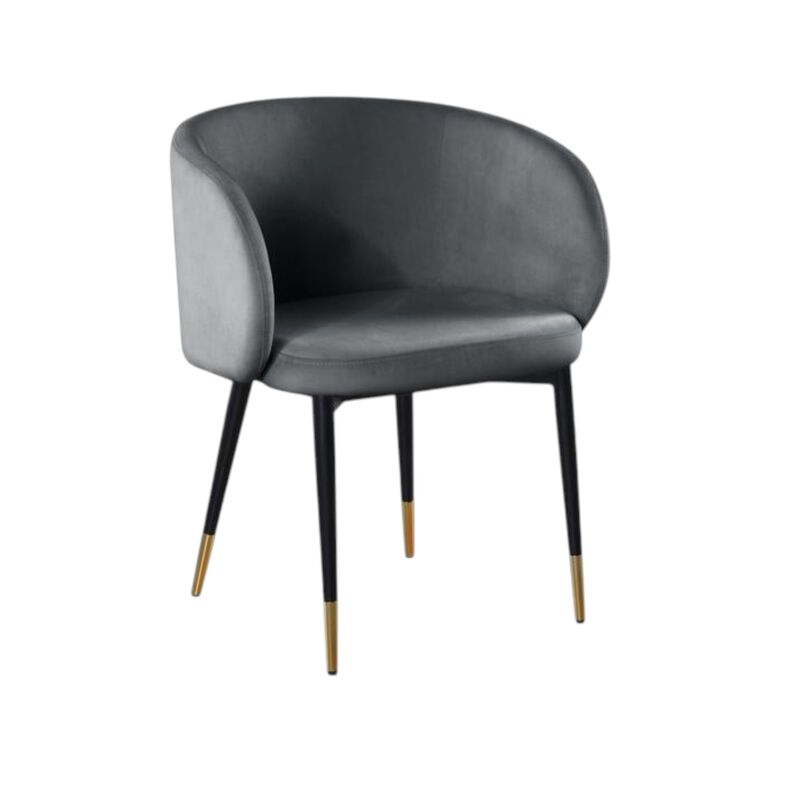 Hemingway Velvet Upholstered Side Chair in Gray Velvet