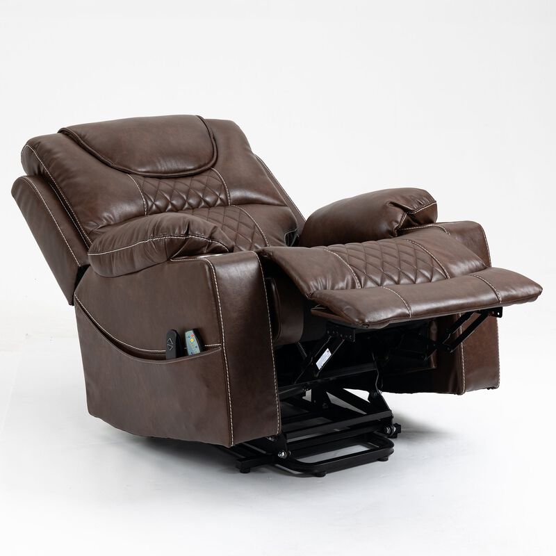 Velvet Recliner Chair with 2 Cup Holder, Lounge Chair Power Lift Chair Relax Sofa Chair image number 7