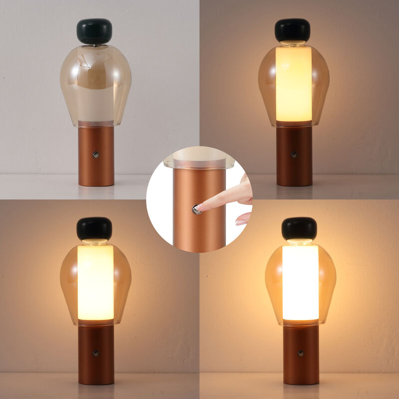 Evonne 10.75" Modern Glam Candle-Style Rechargeable/Cordless Dimmable Integrated LED Table Lamp with Touch Sensor