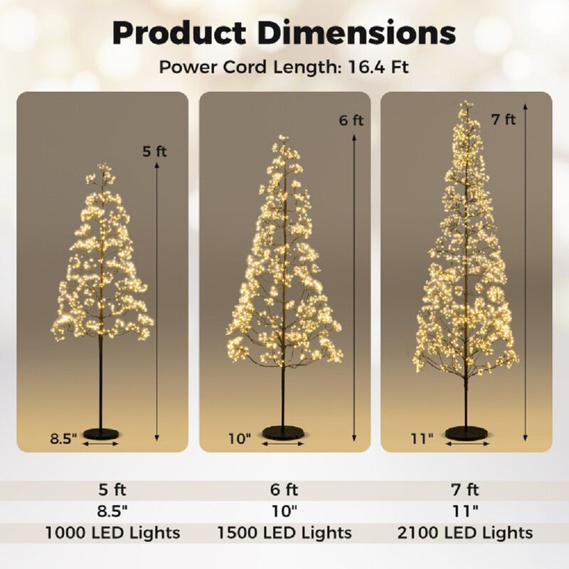 Pre-Lit Artificial Cedar Alpine Tree with Warm LED Lights and Stable Weighted Base image number 2
