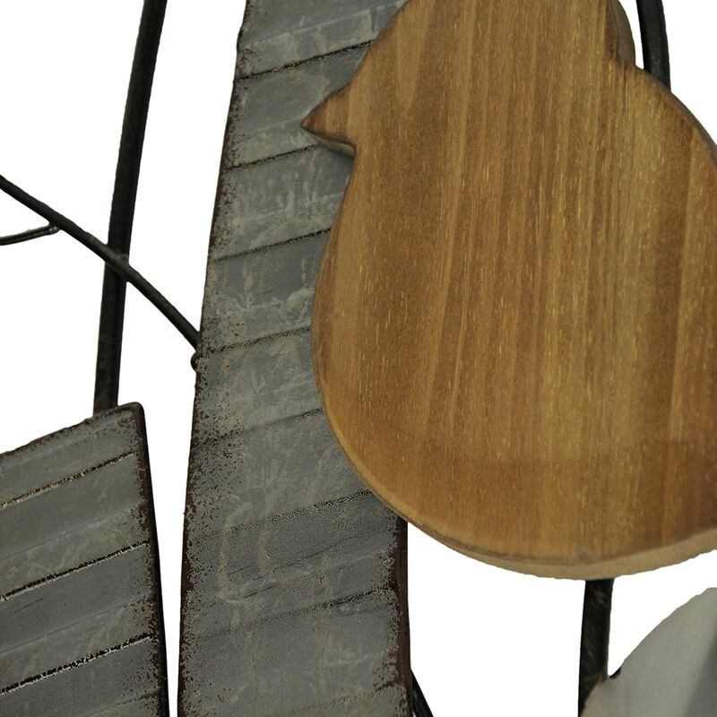 Rustic Birds and Branches 2 Piece Wood and Metal Wall Sculpture Set image number 2