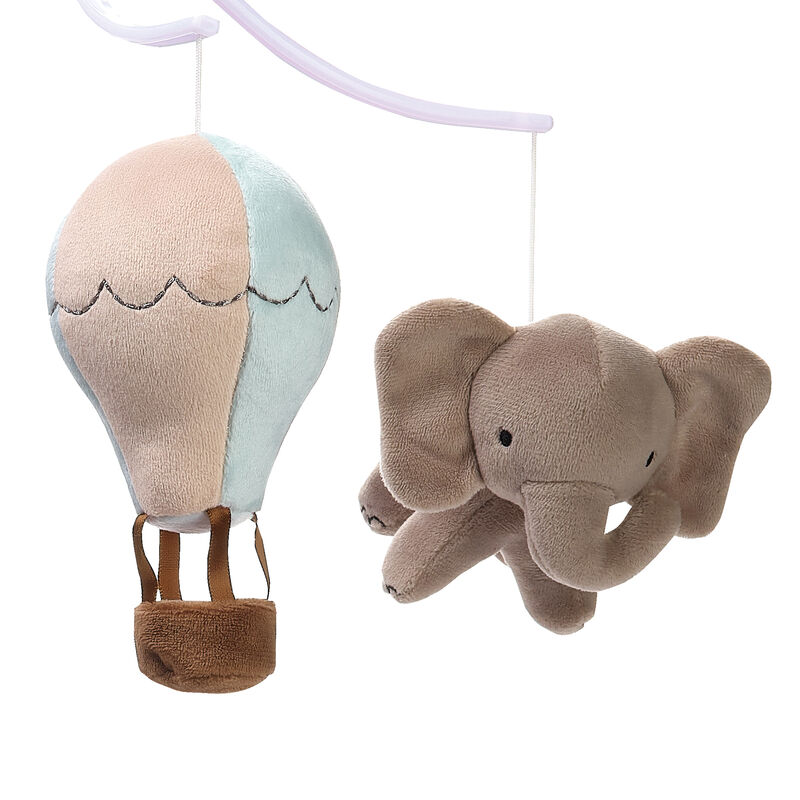 Bedtime Originals Up Up & Away Air Balloon Musical Baby Crib Mobile Soother Toy