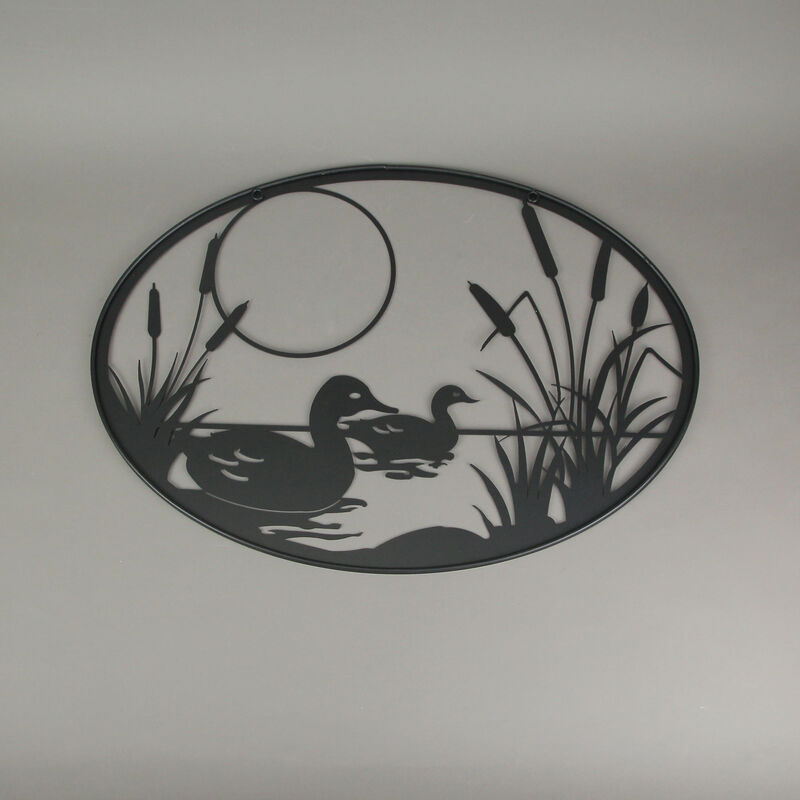 Set of 2 Black Metal Goose And Ducks Wall Art Decorative Sculpture Home Decor image number 4