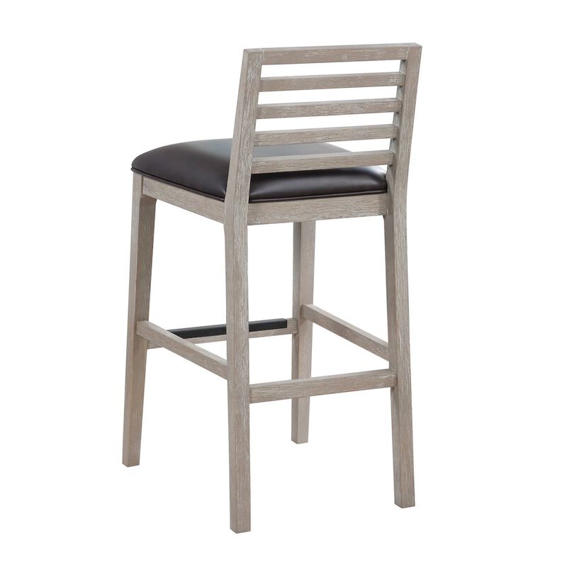 Siri 30" Wood Stool - Driftwood Grey
