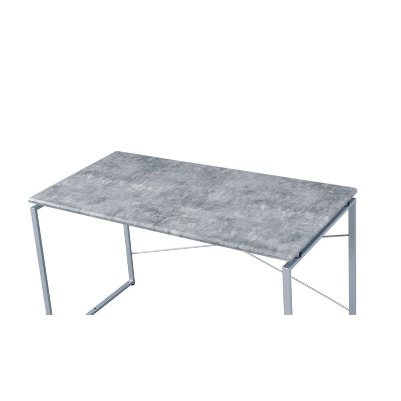 Jurgen Desk, Faux Concrete & Silver 92905