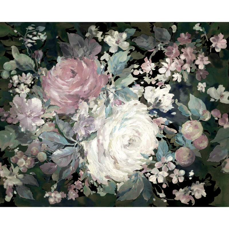 Impressionist Floral Pink Wall Mural (Set of 2) image number 0