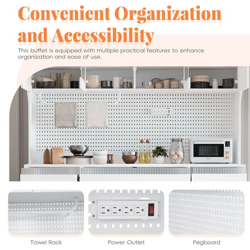 Merax Freestanding  Buffet Large Coffee Bar Storage Cabinet