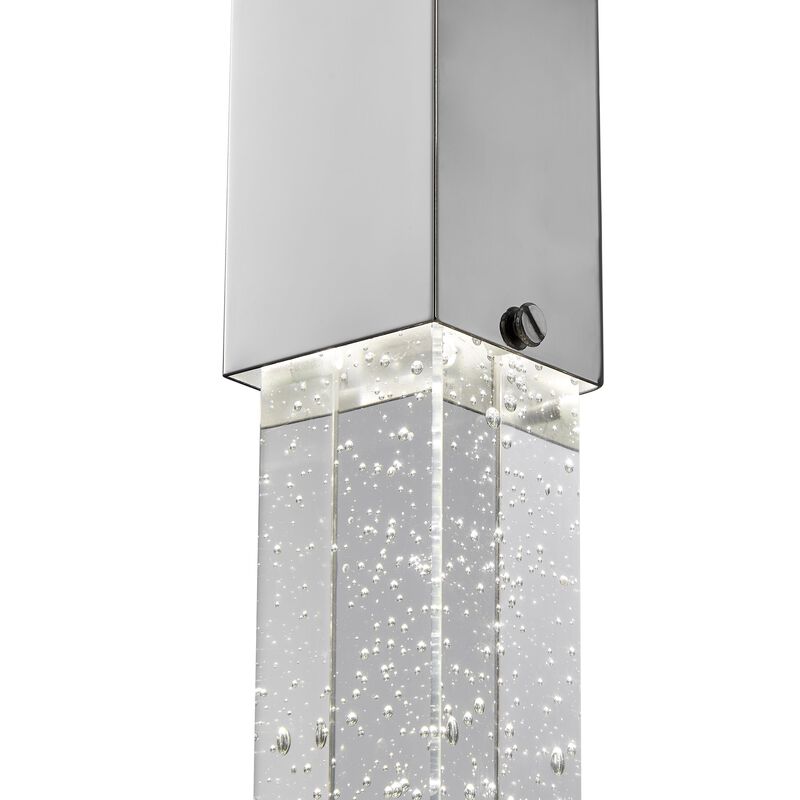 Sparkling Night Chandelier Chrome Metal and Acrylic 5 LED Light Dimmable