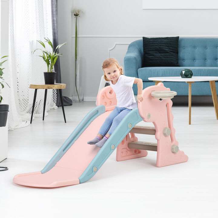 3 in 1 Folding Toddler Large Slide with Climbing Ladder