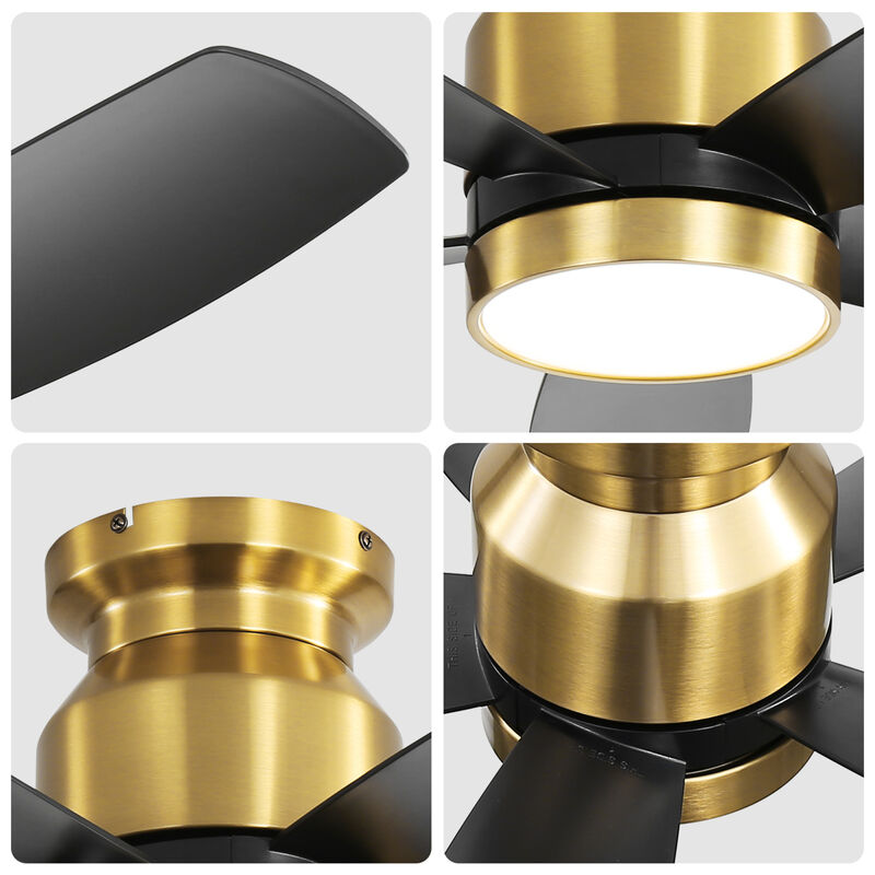 ELEMENT ACE 42 Inch Flush Mount Ceiling Fan with Dimmable LED Light and Remote Control image number 7