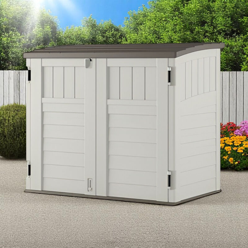 Outdoor Locking Storage Shed with Easy Lift Lid for Patio or Backyard Use