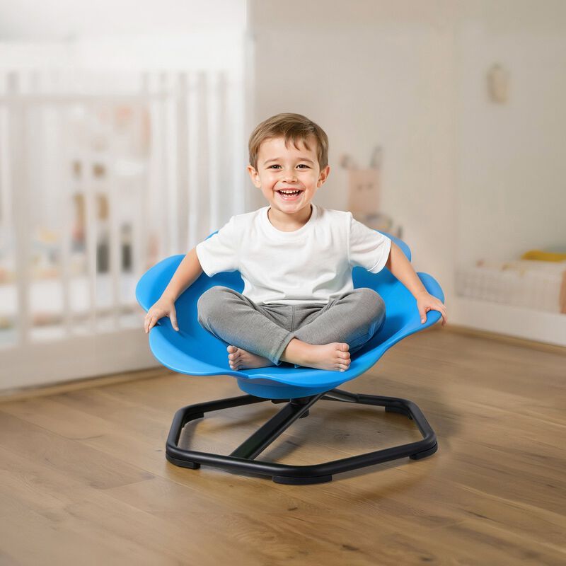 Toddler Sensory Swivel Chair Cylinder Shape Spin Seat with Metal Base image number 1