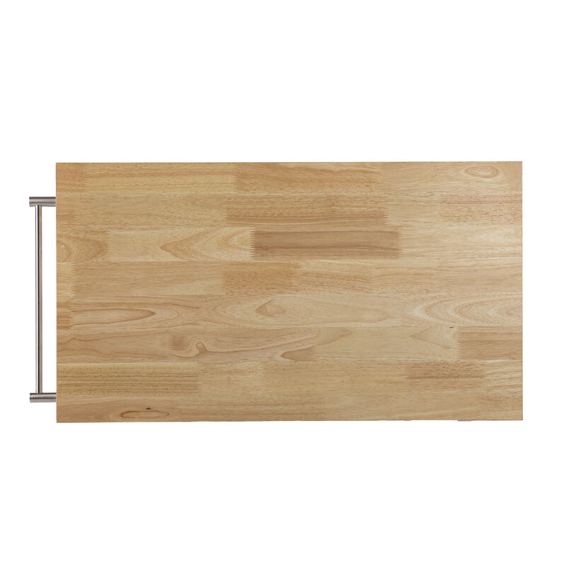 Space-Saving Rolling Kitchen Island with Shelves and Drawers