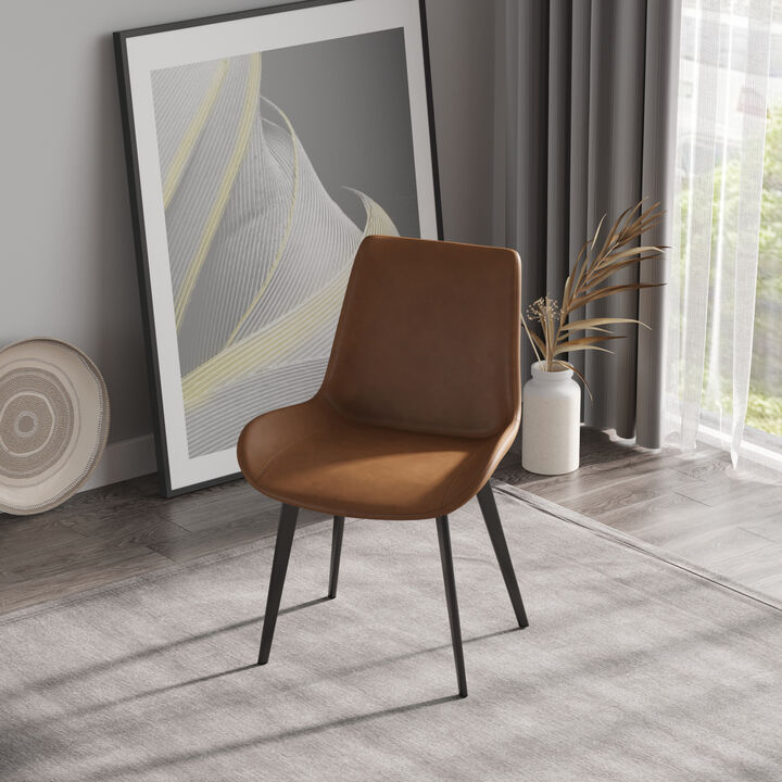 Streamdale Modern Black Metal Leg Dining Chair (2 Pcs)