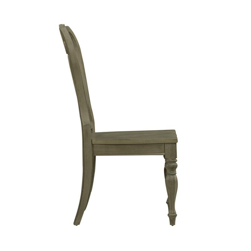 Liberty Furniture Magnolia Manor Splat Back Side Chair (RTA)-Set of 2 in Antique White image number 3