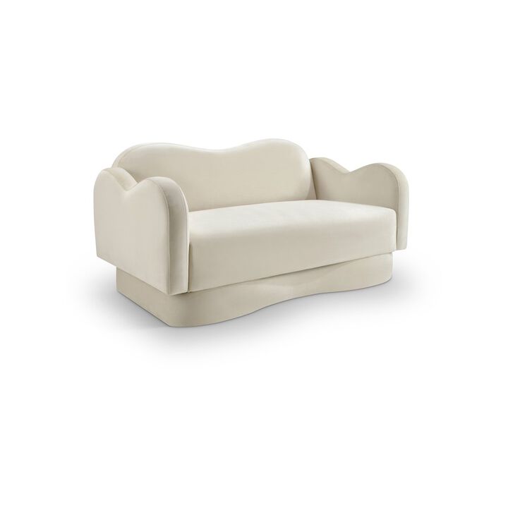 Meridian Furniture Bloom Cream Velvet Loveseat