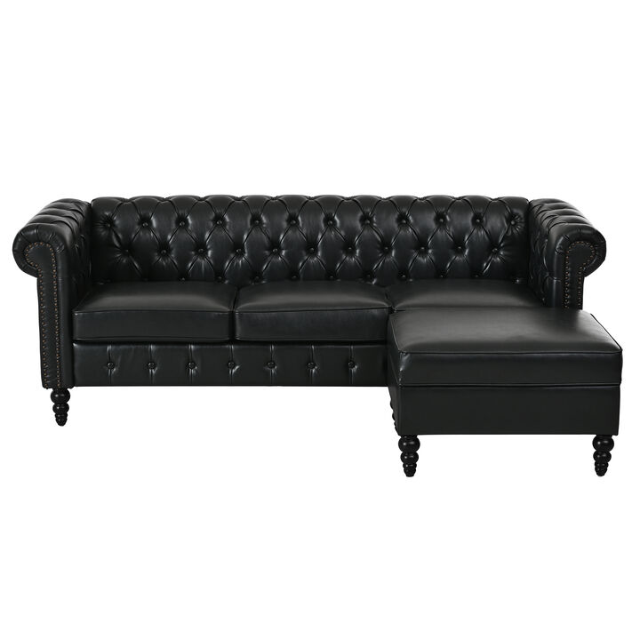 Glebaf  L-Shaped PU Sectional Sofa