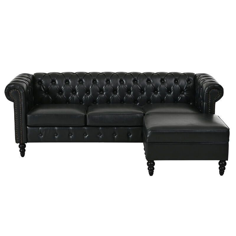 Glebaf  L-Shaped PU Sectional Sofa image number 0