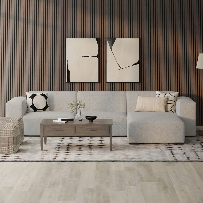 Rex Right-Facing Modular Sectional Sofa in Tightly Woven Performance Fabric image number 1