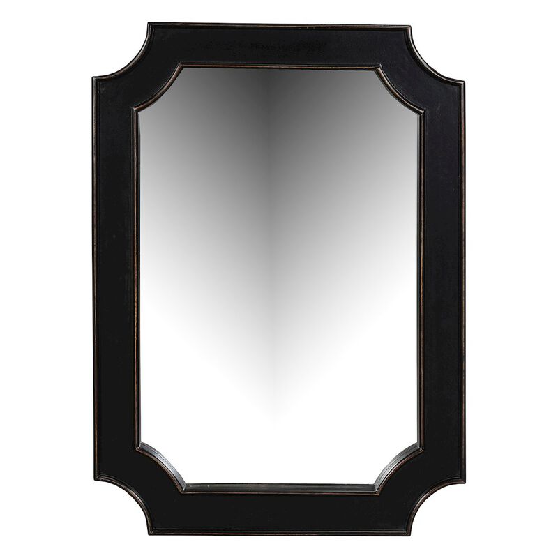 World Interiors Trento 31" Mirror in Distressed Black image number 3