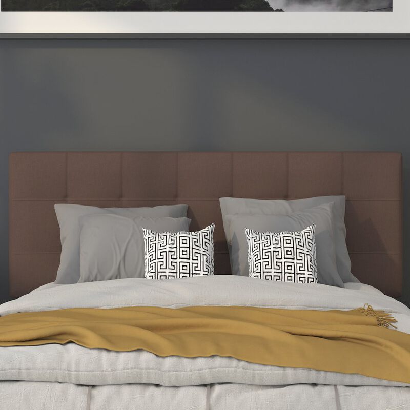 Flash Furniture Tufted Upholstered Full Size Headboard in Dark Brown Fabric image number 5