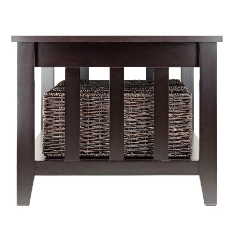Winsome Wood Morris Coffee Table with 3 Foldable Baskets