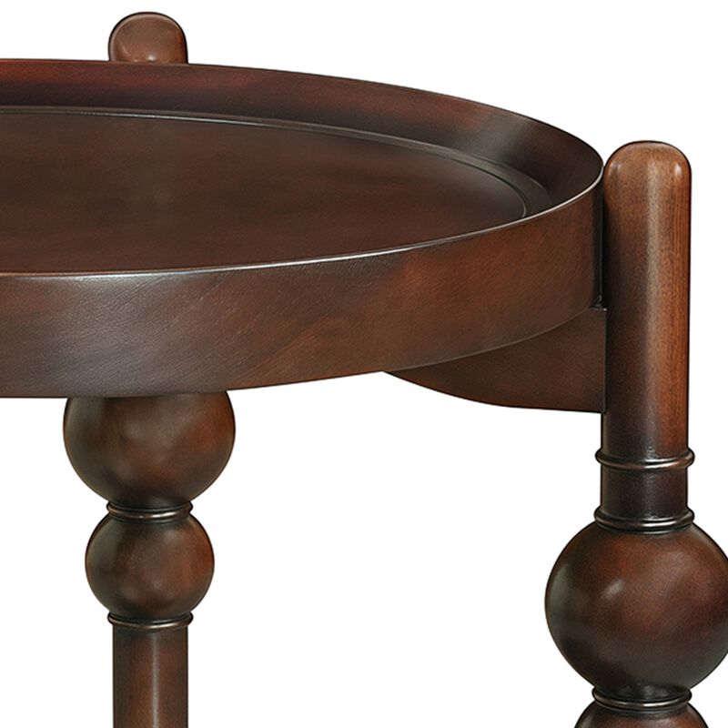 Posni Vintage Round Wood End Table image number 3