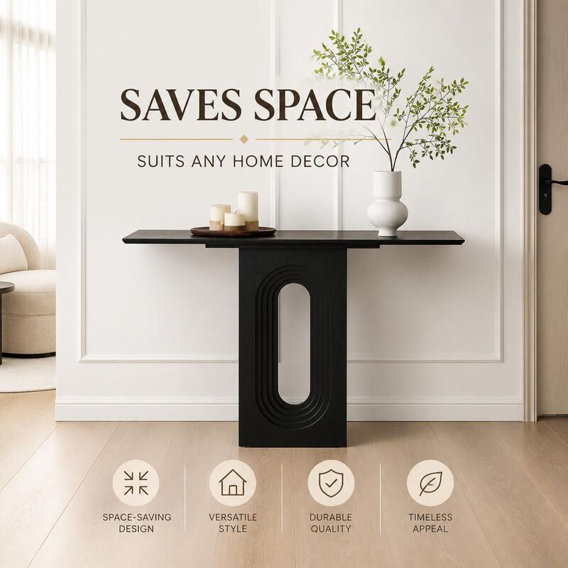 GOODSILO 47.24 Inch Narrow Console Table with Loopback Design, MDF Entryway Sofa Table for Living Room Hallway Entrance image number 4