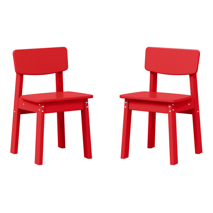 WestinTrends Outdoor HDPE Kids Modern Plastic Toddler Dining Chairs ((Set of 2))