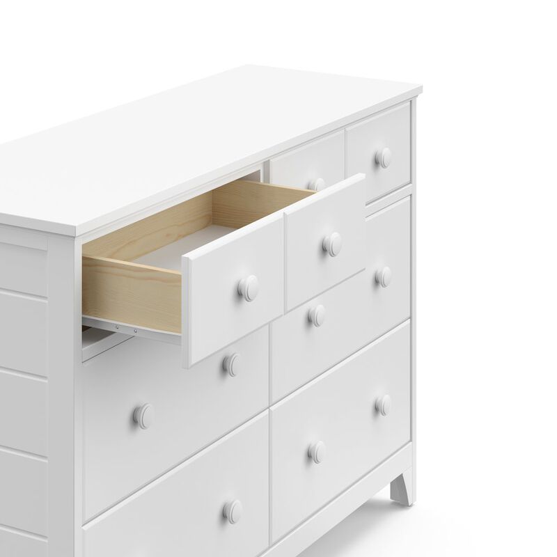 Storkcraft Moss 6 Drawer Double Dresser - White