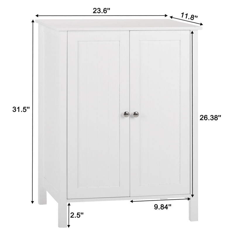 Bathroom Wall Cabinet with Double Doors and Interior Shelves