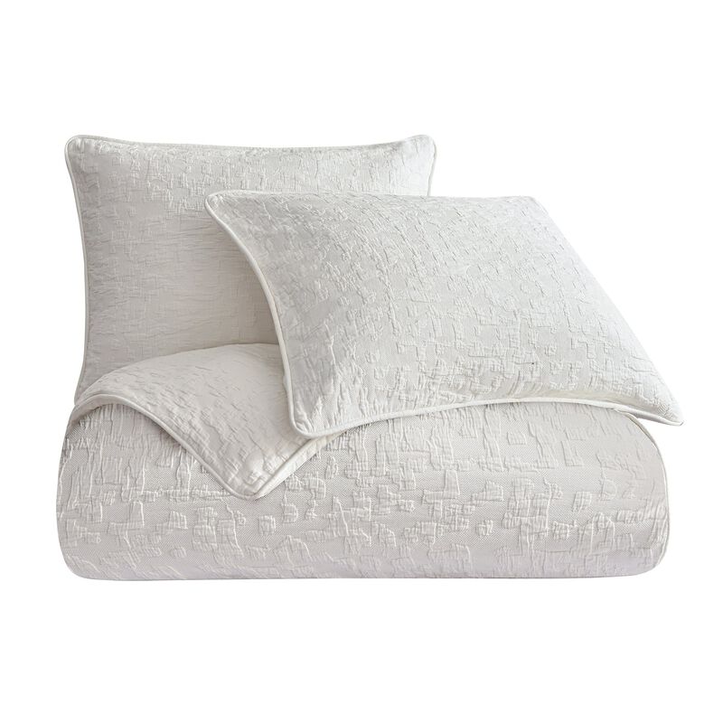 Porto White Twin Duvet Cover Set image number 0