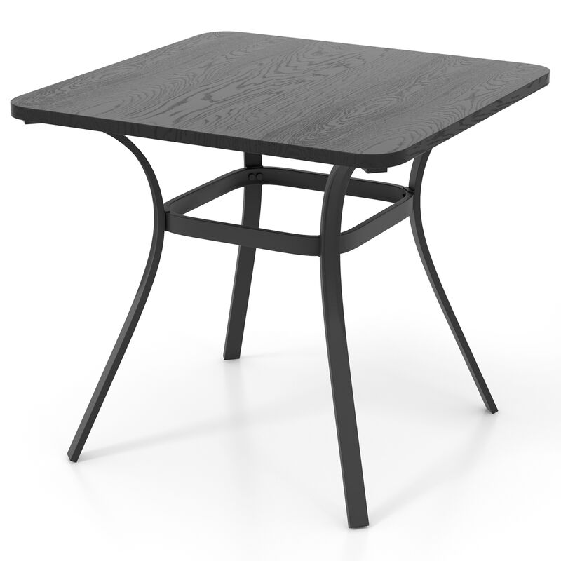 Patio Dining Table – Metal Square Table with 4 Curved Legs for Outdoor Dining