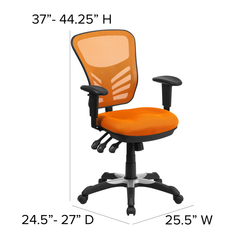 Nicholas Mid-Back Dark Gray Mesh Multifunction Executive Swivel Ergonomic Office Chair with Adjustable Arms image number 4