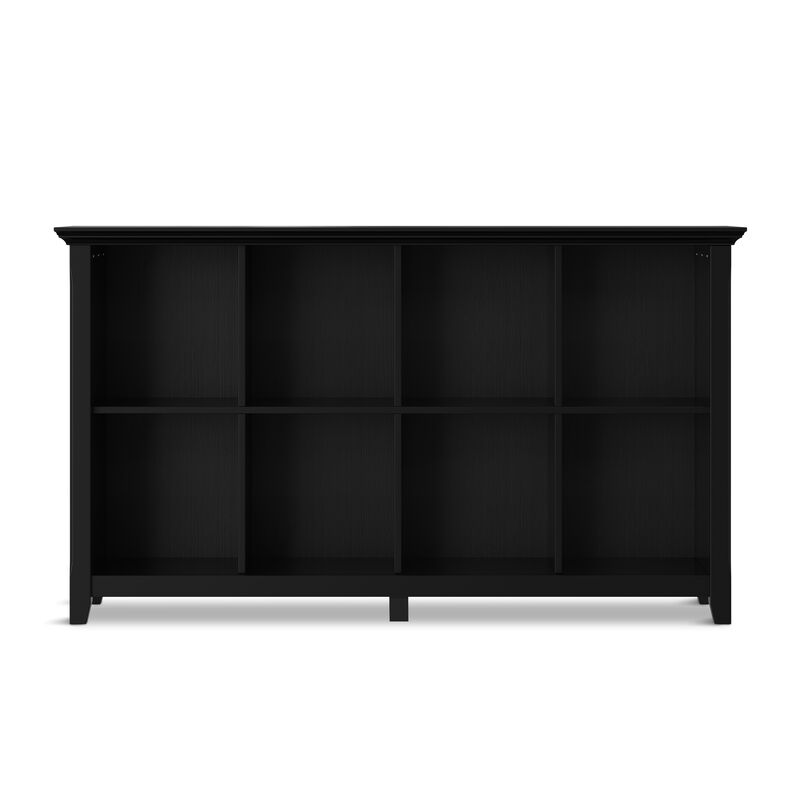 Acadian SOLID WOOD 57 inch Wide Transitional 8 Cube Storage Sofa Table in Black image number 2