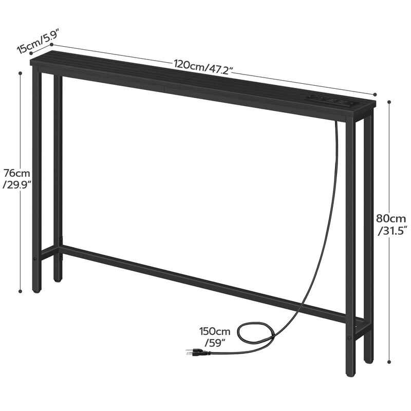 Slim Entryway Console Table with Power Outlets for Small Spaces image number 2