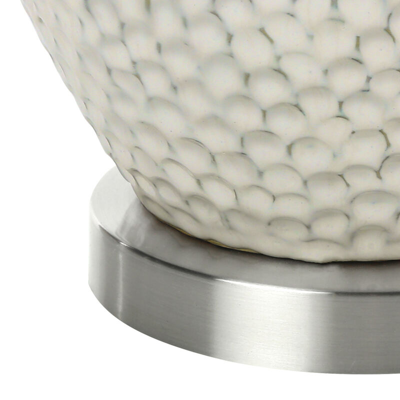 ELEMENT ACE Contemporary Vase-Shaped Textured Table Lamp with Linen Drum Shade Ideal for Living Room Bedroom Home Office Nightstand Console or Side End Table image number 5