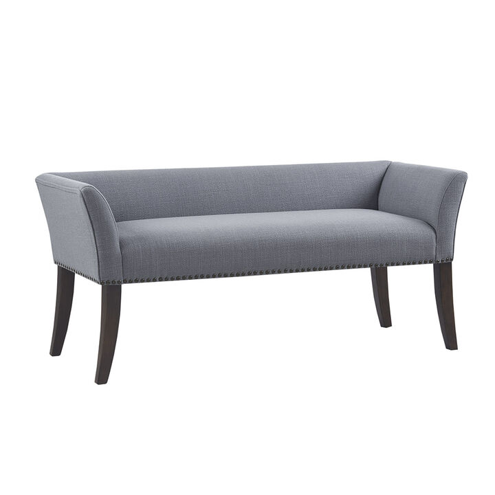Gracie Mills Greta Solid Wood Accent Bench with Upholstered Seat and Back