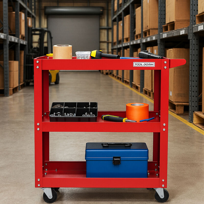 ELEMENT ACE Heavy Duty 3-Shelf Rolling Utility Service Cart with 200LBS Load Capacity, 360&deg; Swivel Wheels, Ergonomic Handle for Garage, Warehouse, Workshop Storage image number 9