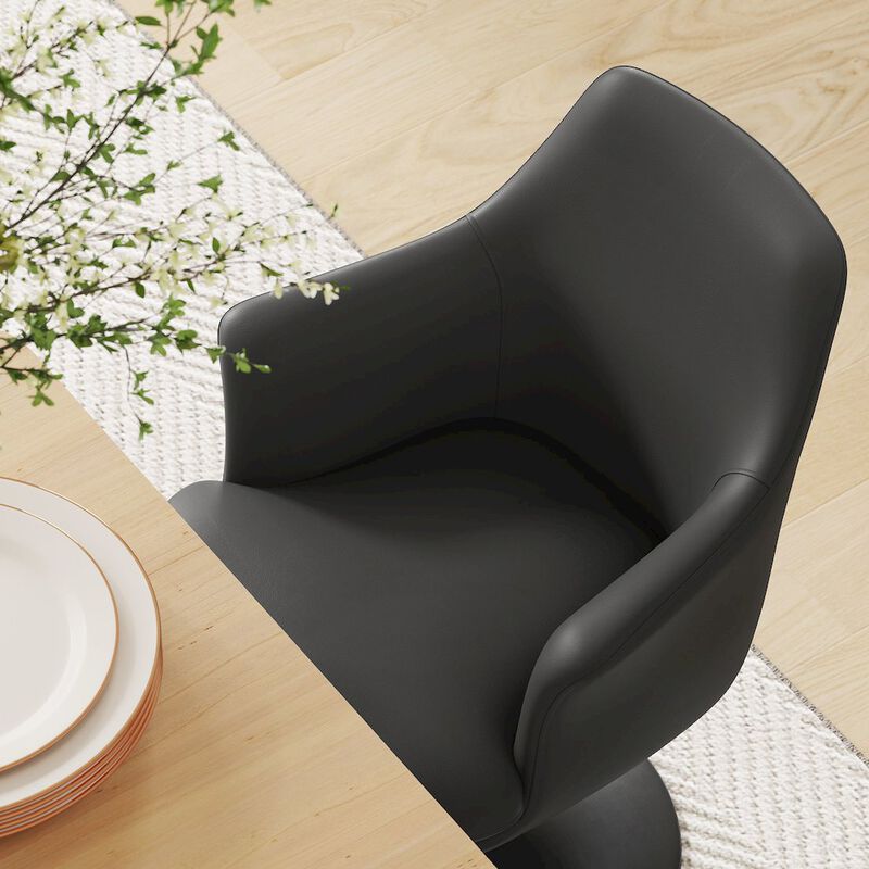 Lippa Swivel Dining Vegan Leather Armchair image number 9