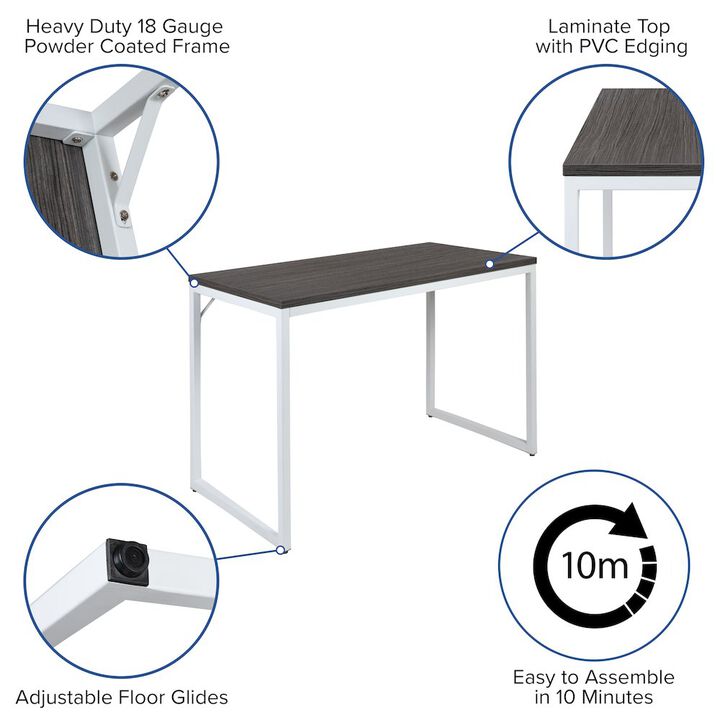 Flash Furniture Tiverton Office Computer Desk and Home Office Desk - 47" Long (Gray/White)